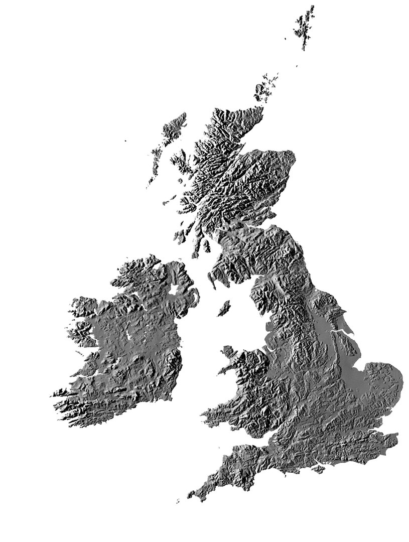 Great Britain Mountain Maps 3d Model