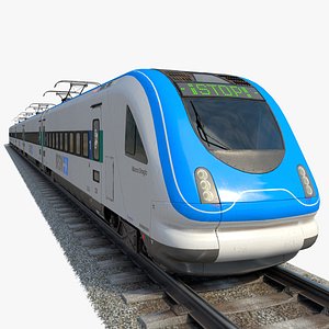 Modern European intercity train 3D model
