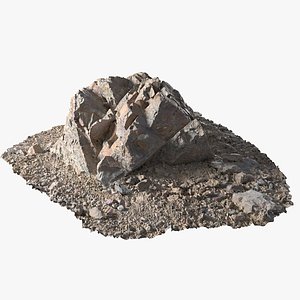 3D Assembly Ground Rock 17 model