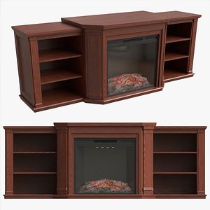 Electric Media Fireplace Wood Valmont