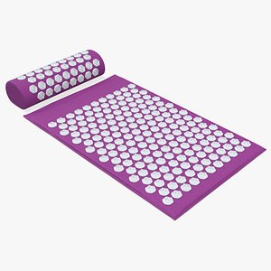 Acupressure Mat and Pillow Purple 3D model