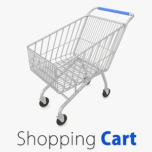 supermarket shopping cart market 3d model