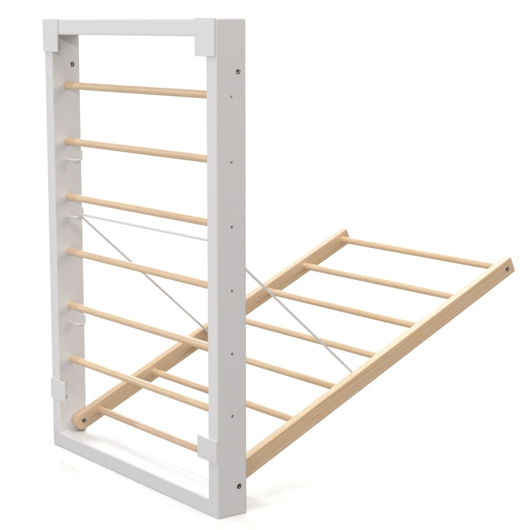 3D Wall Mounted Drying Rack White Brightroom PBR TurboSquid 2222643