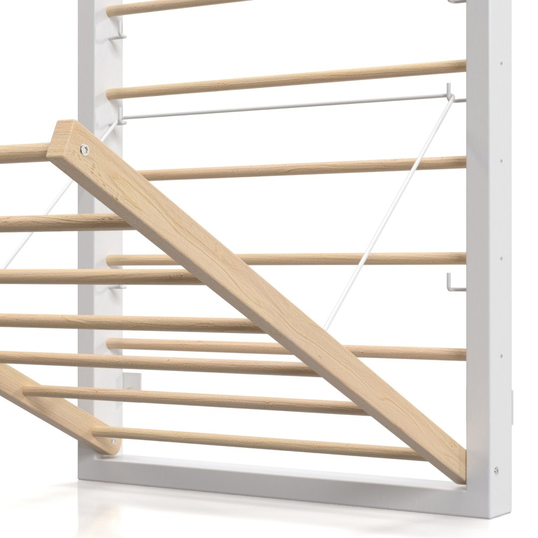 3D Wall Mounted Drying Rack White Brightroom PBR TurboSquid 2222643