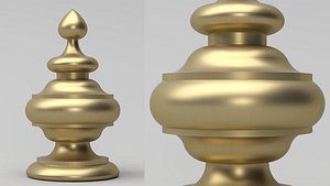 3D Elegant Gold Finial 3D model model