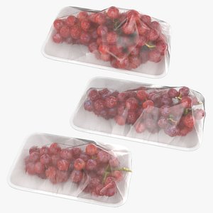 3D Red Grapes Package Collection