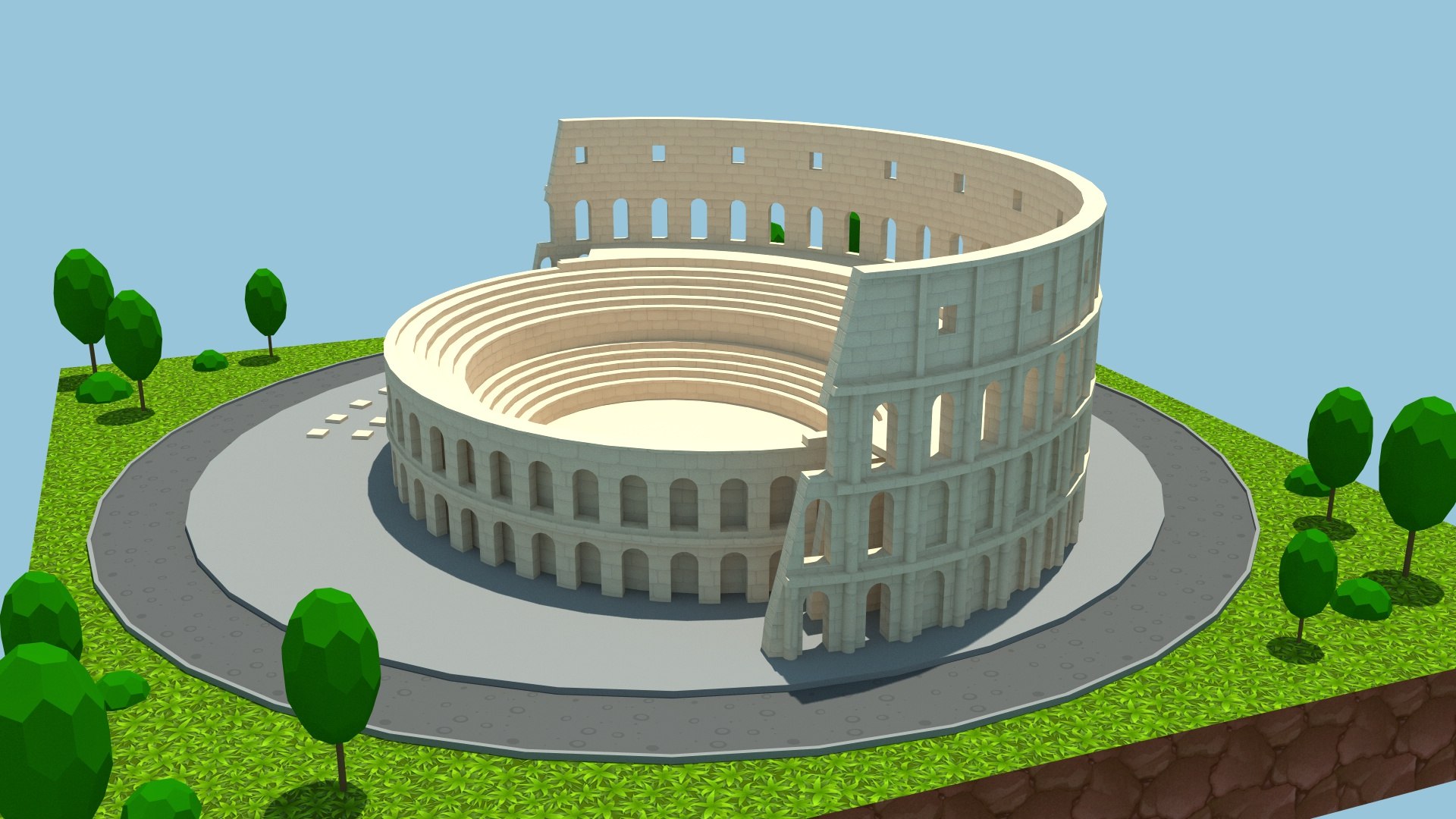 Roman Coliseum Cartoon 3D - TurboSquid 2033956