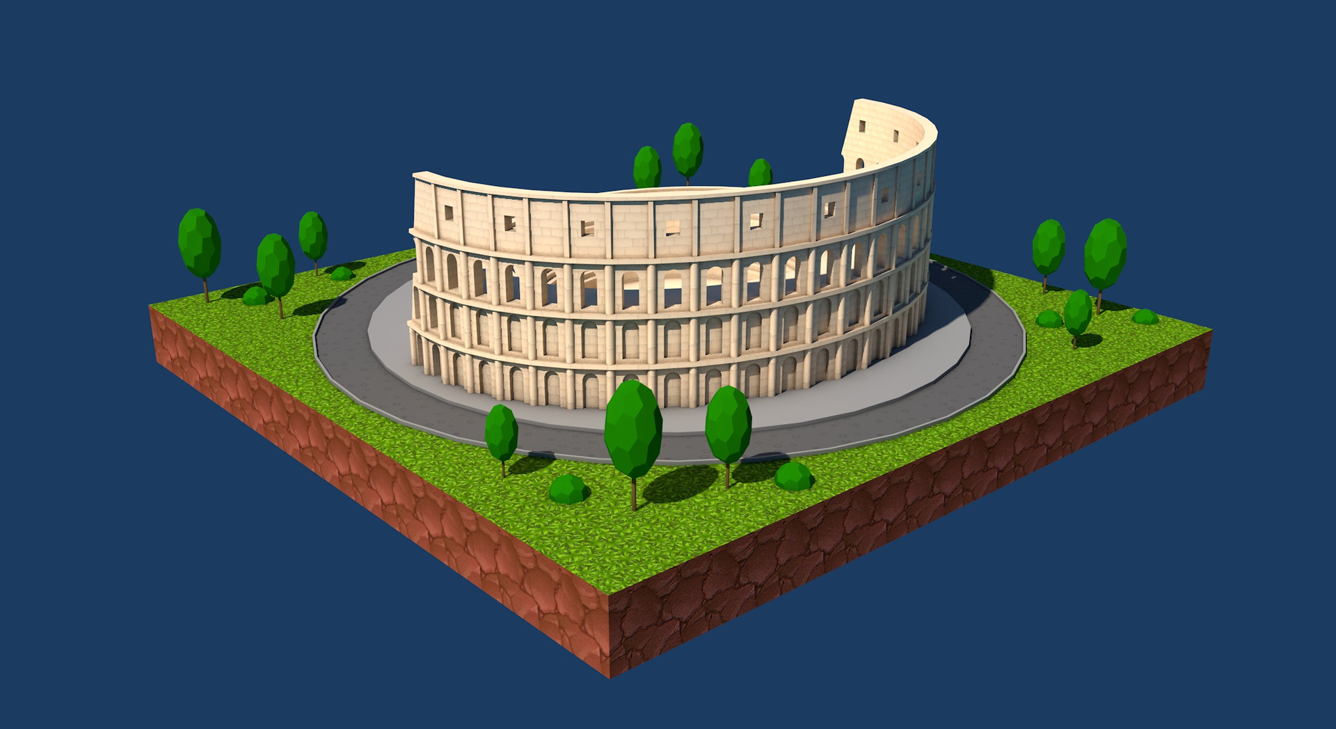 Roman Coliseum Cartoon 3D - TurboSquid 2033956