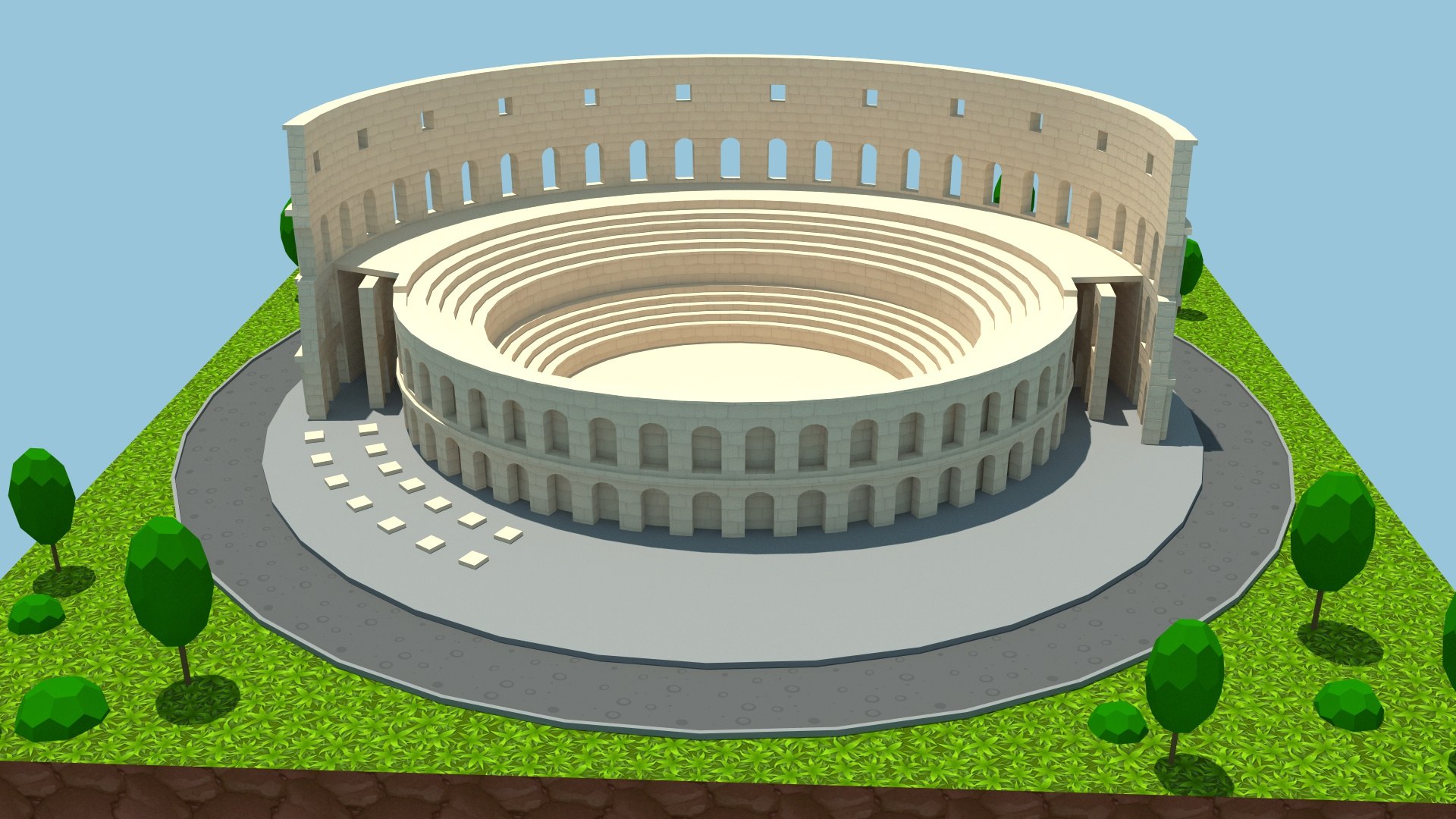 Roman Coliseum Cartoon 3D - TurboSquid 2033956