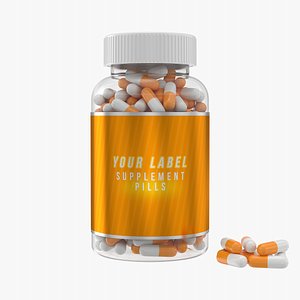 3D Pill Supplement Bottle 1 model