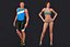athlete character female 3D