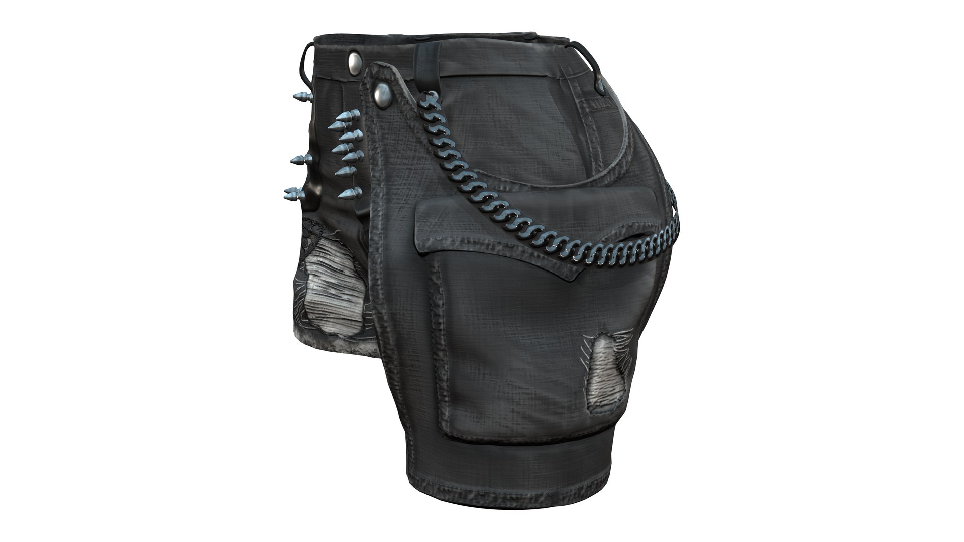 3D Chains and Rivets Decorated Black Torn Shorts https://p.turbosquid.com/ts-thumb/xQ/J6Hvb4/M7/preview2/png/1661526393/1920x1080/fit_q87/b4a74d1bd5c419f0a509b82d7f7c0636d165bac2/preview2.jpg