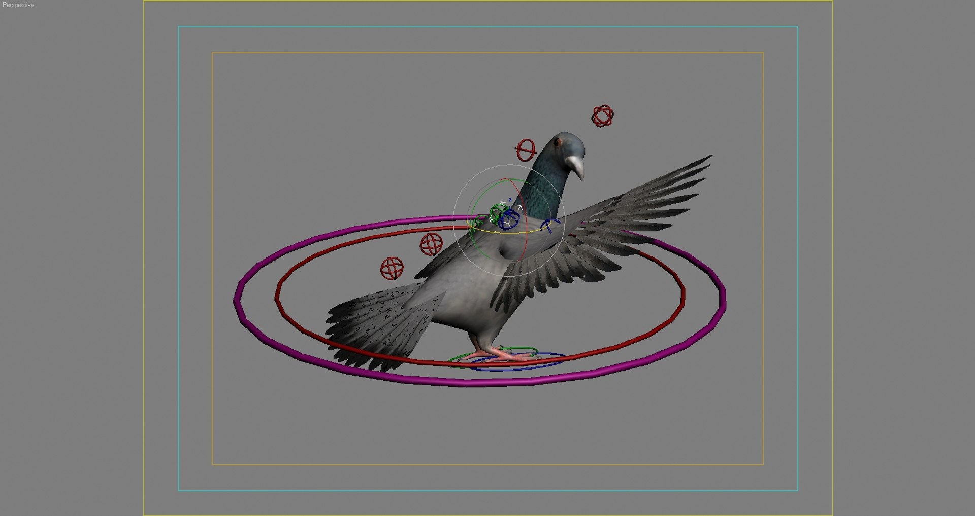 Pigeon Rigged Flight 3d Model