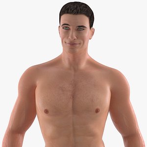 fit athletic man rigged 3D model