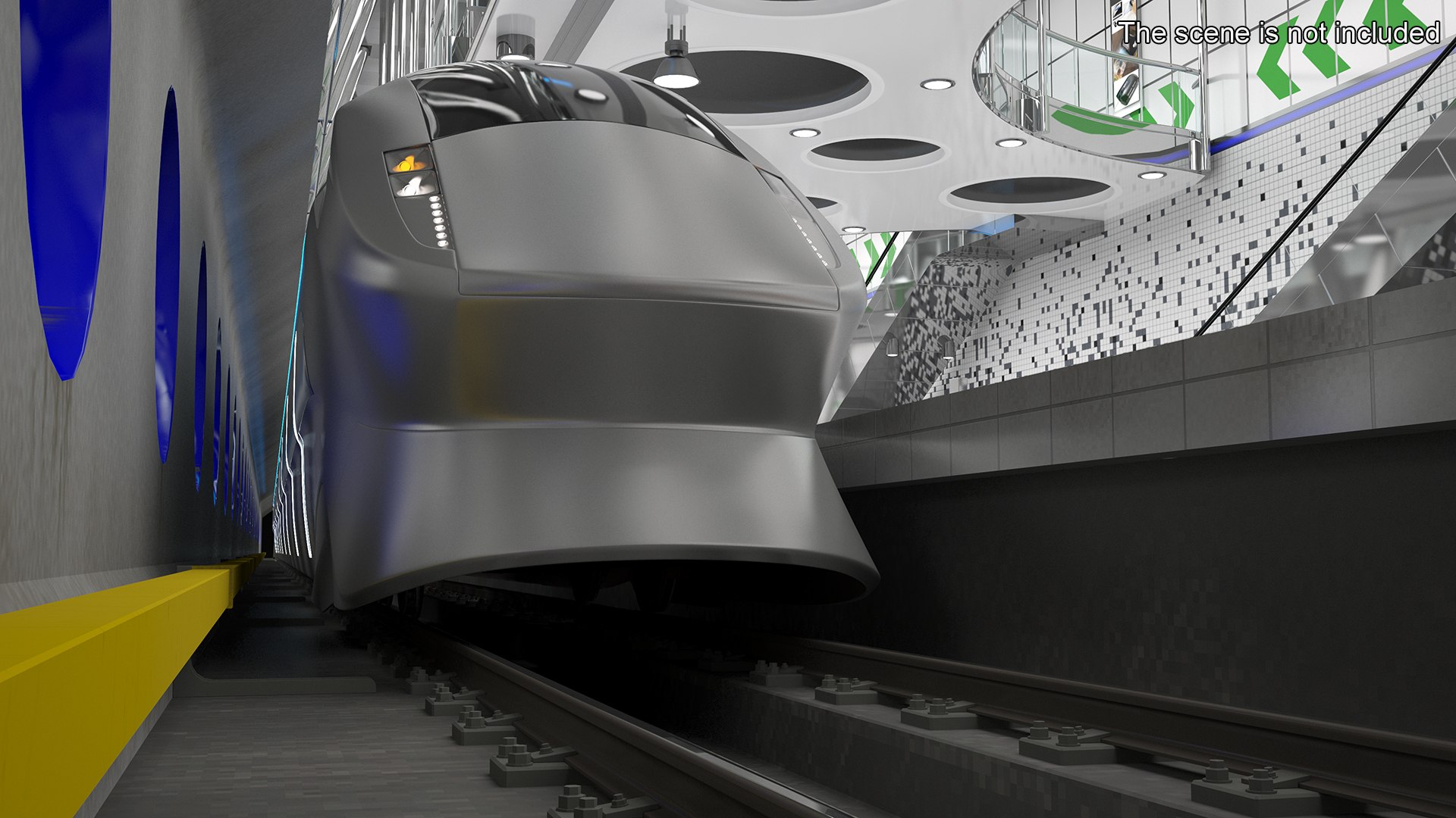 3D Futuristic Train With Cars Silver Model - TurboSquid 2261369