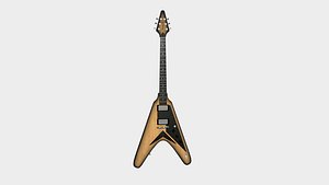 Electric Guitar D05 Wood Black - Music Instrument Design 3D model