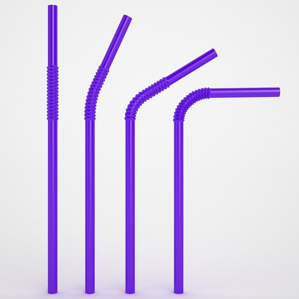 3d plastic drink straw model
