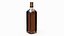Bouteille de liqueur ambrée sans étiquette avec bouchon en cuivre métallisé
