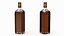 Bouteille de liqueur ambrée sans étiquette avec bouchon en cuivre métallisé