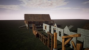 Modular Concrete House 28 Assets 3D