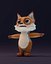 Modelo 3D animado de zorro de dibujos animados