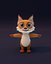 Modelo 3D animado de zorro de dibujos animados