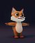 Modelo 3D animado de zorro de dibujos animados