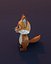 Modelo 3D animado de zorro de dibujos animados