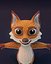 Modelo 3D animado de zorro de dibujos animados