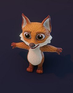 Cartoon Fox Animated 3D Model model