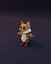 Modelo 3D animado de zorro de dibujos animados