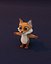 Modelo 3D animado de zorro de dibujos animados