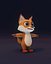 Modelo 3D animado de zorro de dibujos animados