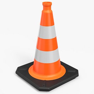 Traffic Cone Fully Reflective 50cm Orange 3D model