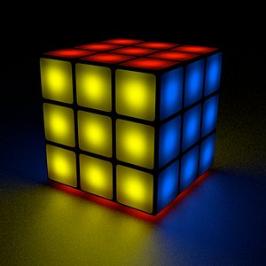 3x3 rubix cube 3d obj