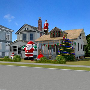 3D model Christmas Residential Community Area