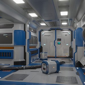 Sci Fi corridor Game ready