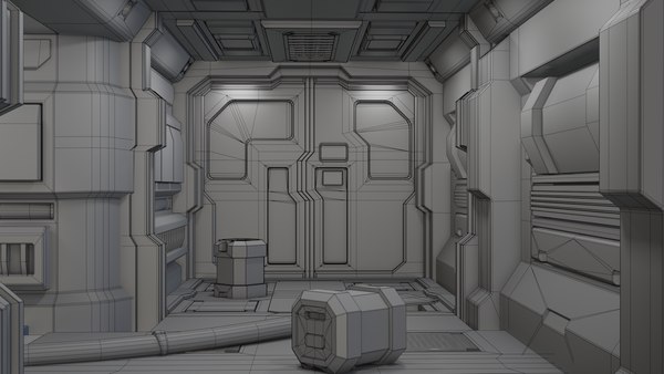 3D sci fi interior doors - TurboSquid 1530528