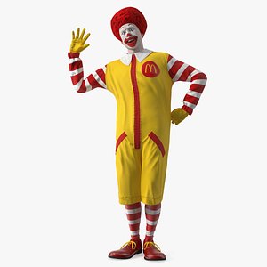 3D Ronald McDonald Waving Pose