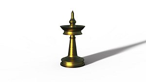 3D traditional kerala style lamp model