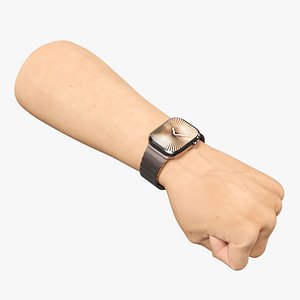 3D Apple Smartwatch Series 10 Slate Titanium on Wrist Hand model