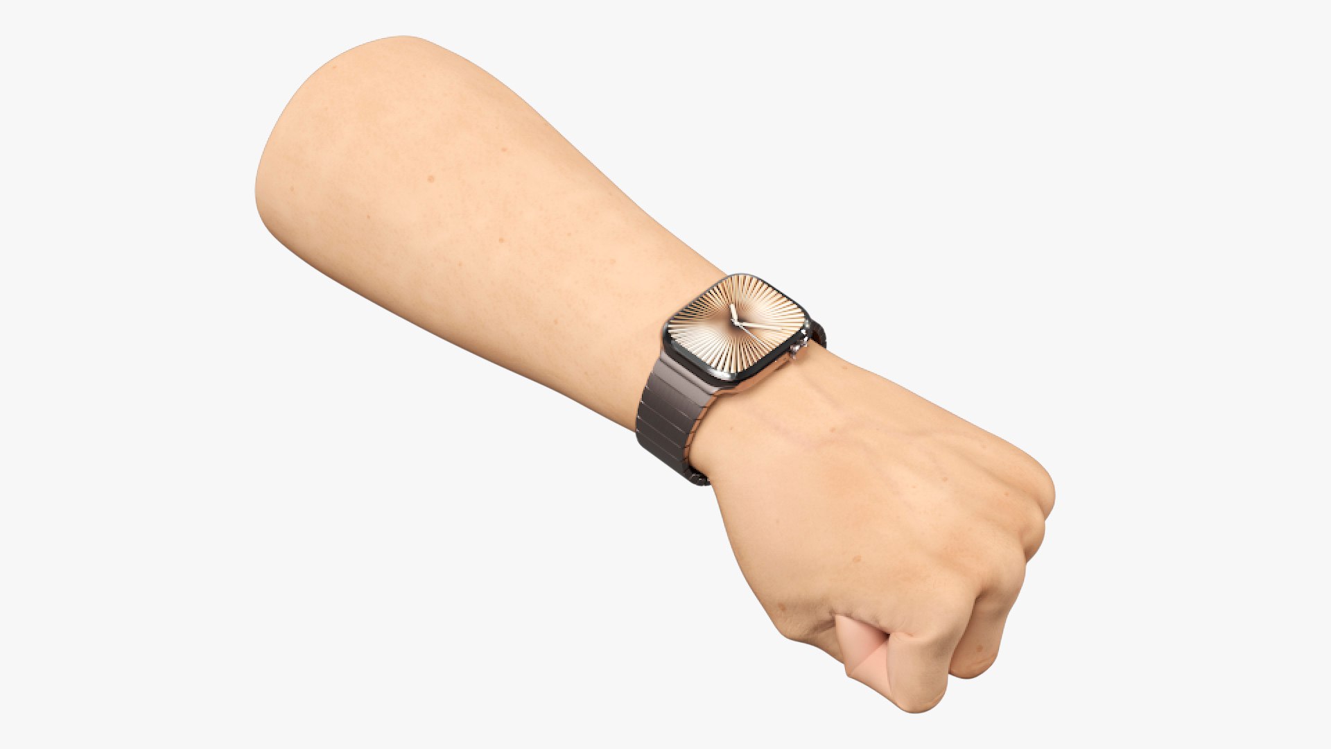 Apple Smartwatch Series 10 Slate Titanium on Wrist Hand 3D model preview