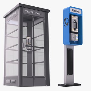 Pay Phones 3D Models Collection