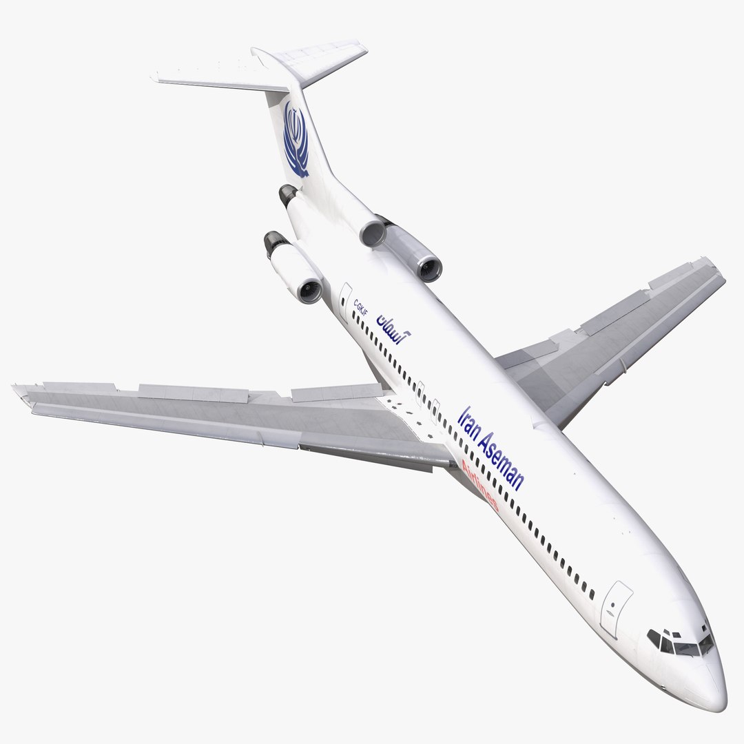 Boeing 727-200 Iran Aseman Rigged 3D model preview