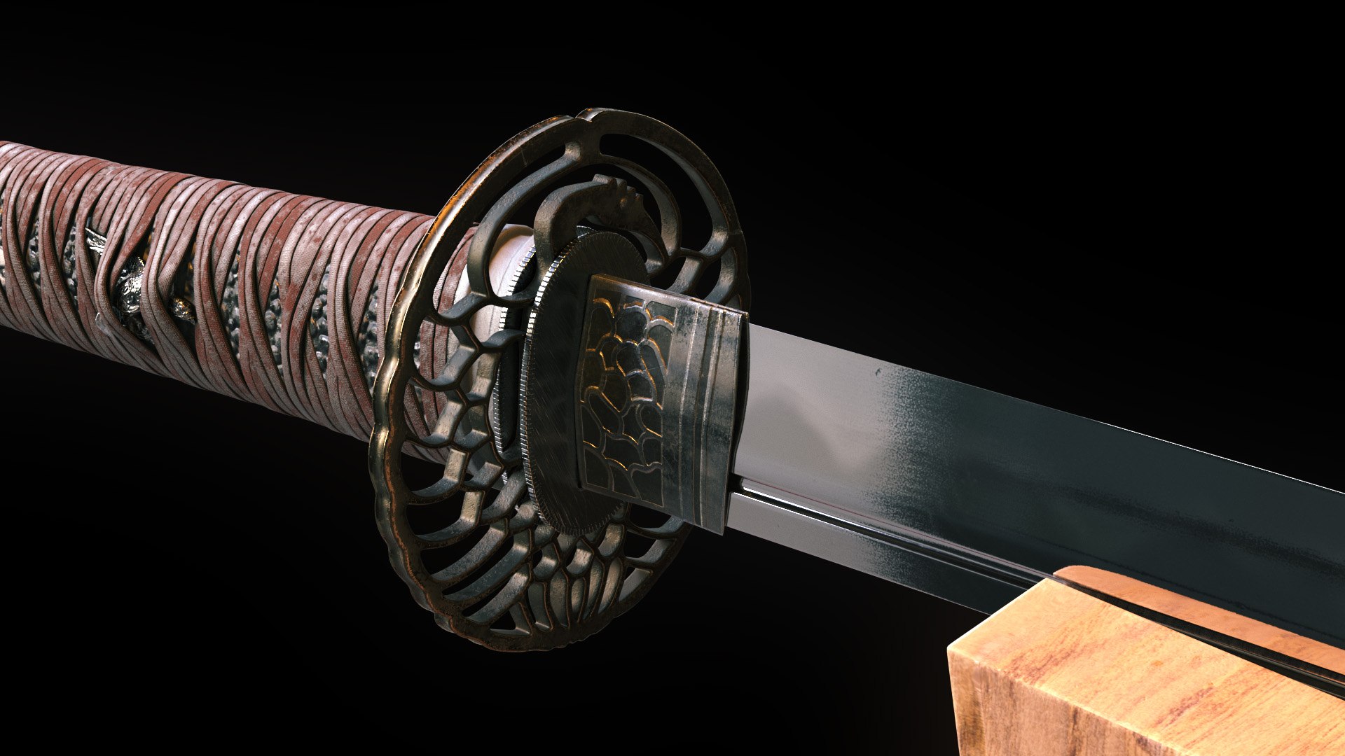 3D Model Katana Sword Large - TurboSquid 1688445