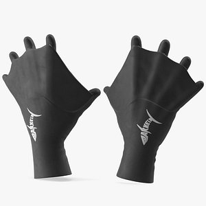 Darkfin Webbed Power Swimming Gloves Dry Rigged for Cinema 4D 3D model
