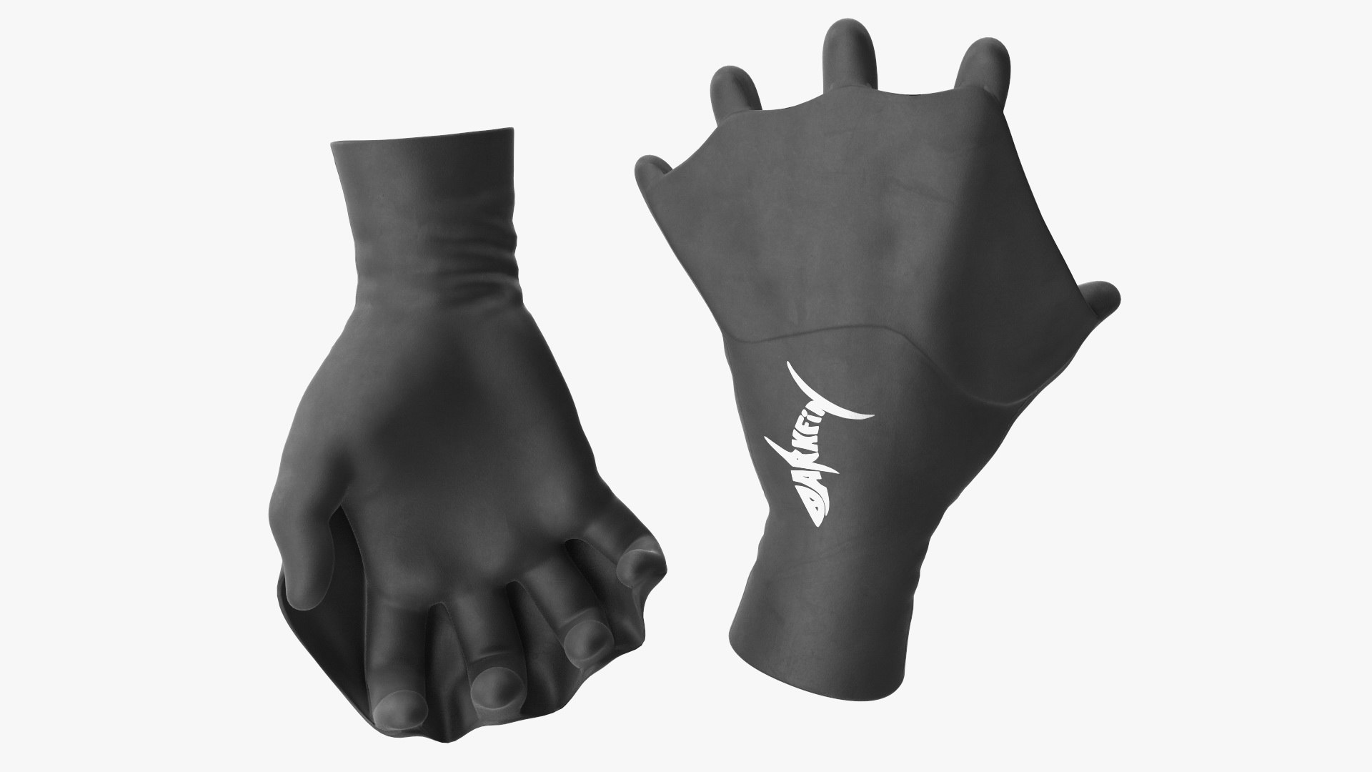 Darkfin Webbed Power Swimming Gloves Dry Rigged for Cinema 4D 3D model preview
