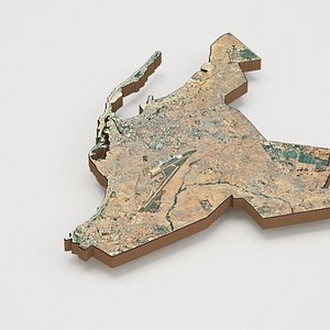 Luanda Capital of Angola Realistic 3D Terrain Map