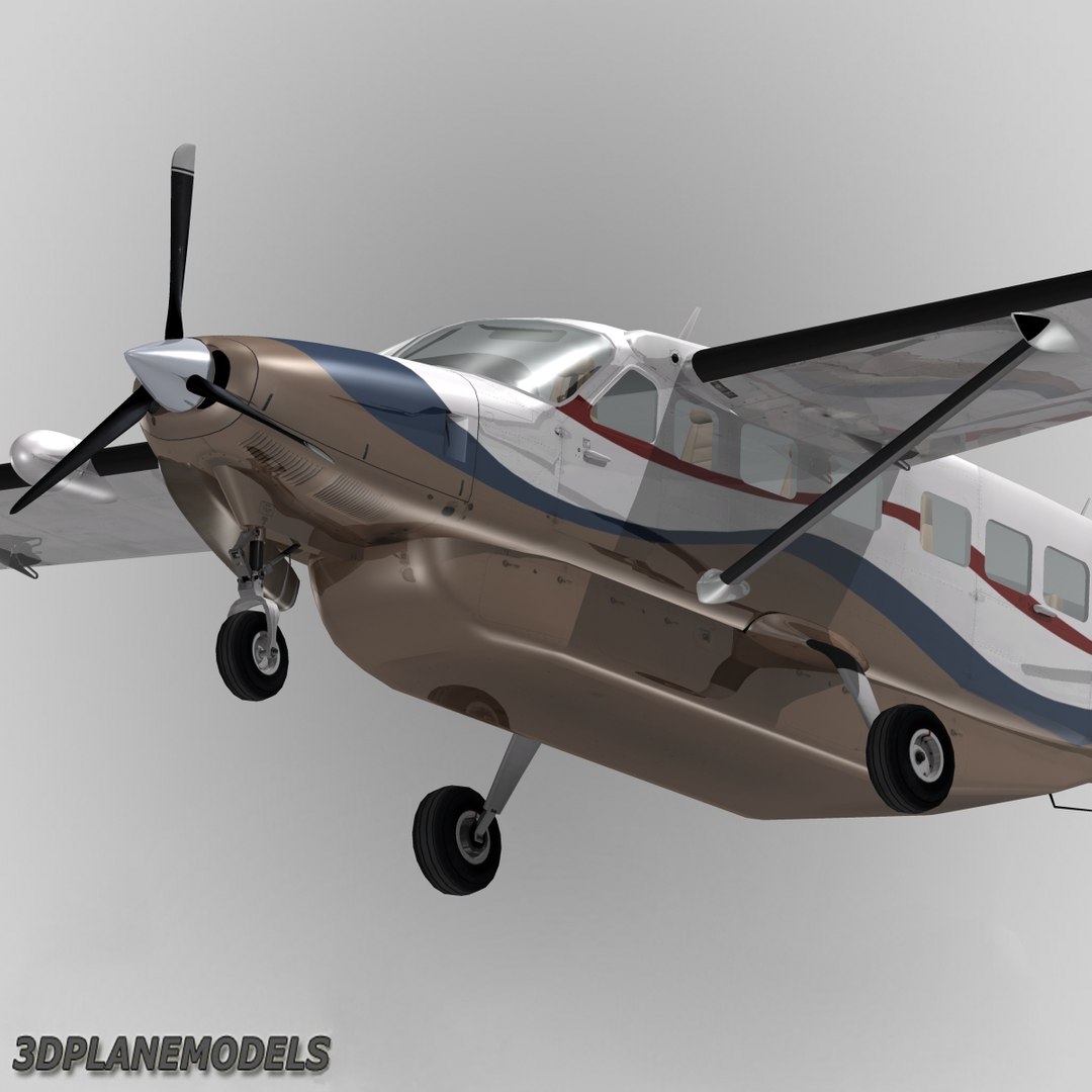 cessna 208 caravan grand 3d obj