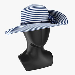 3D Store display mannequin head with Floppy hat and flower